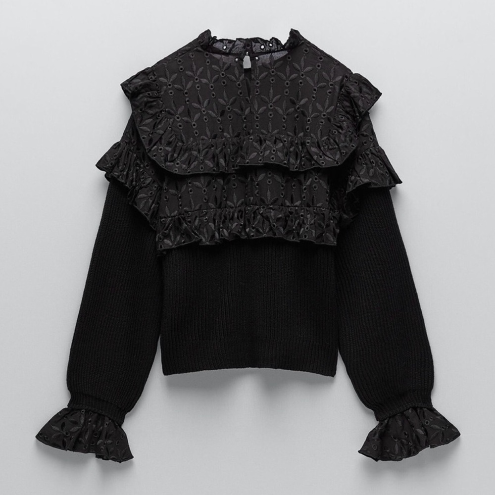ZARA Eyelet Sweater (S)